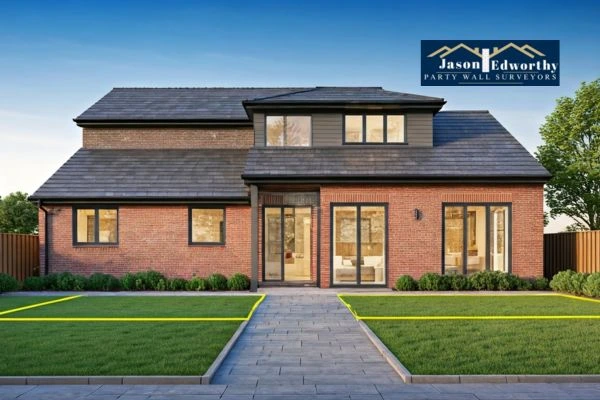 Home extension focusing on boundary line Hoyland