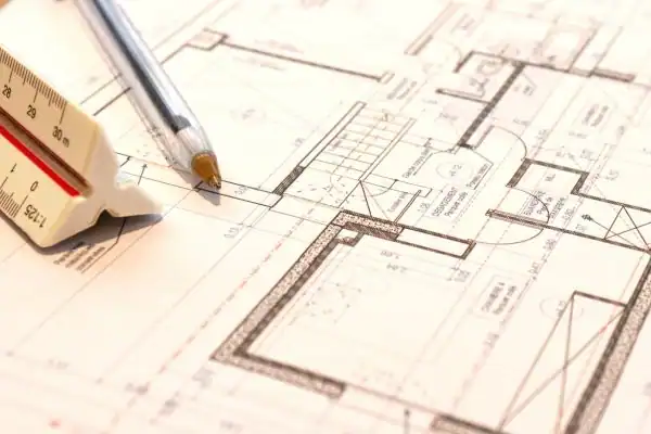 Image of architect Hoyland drawings